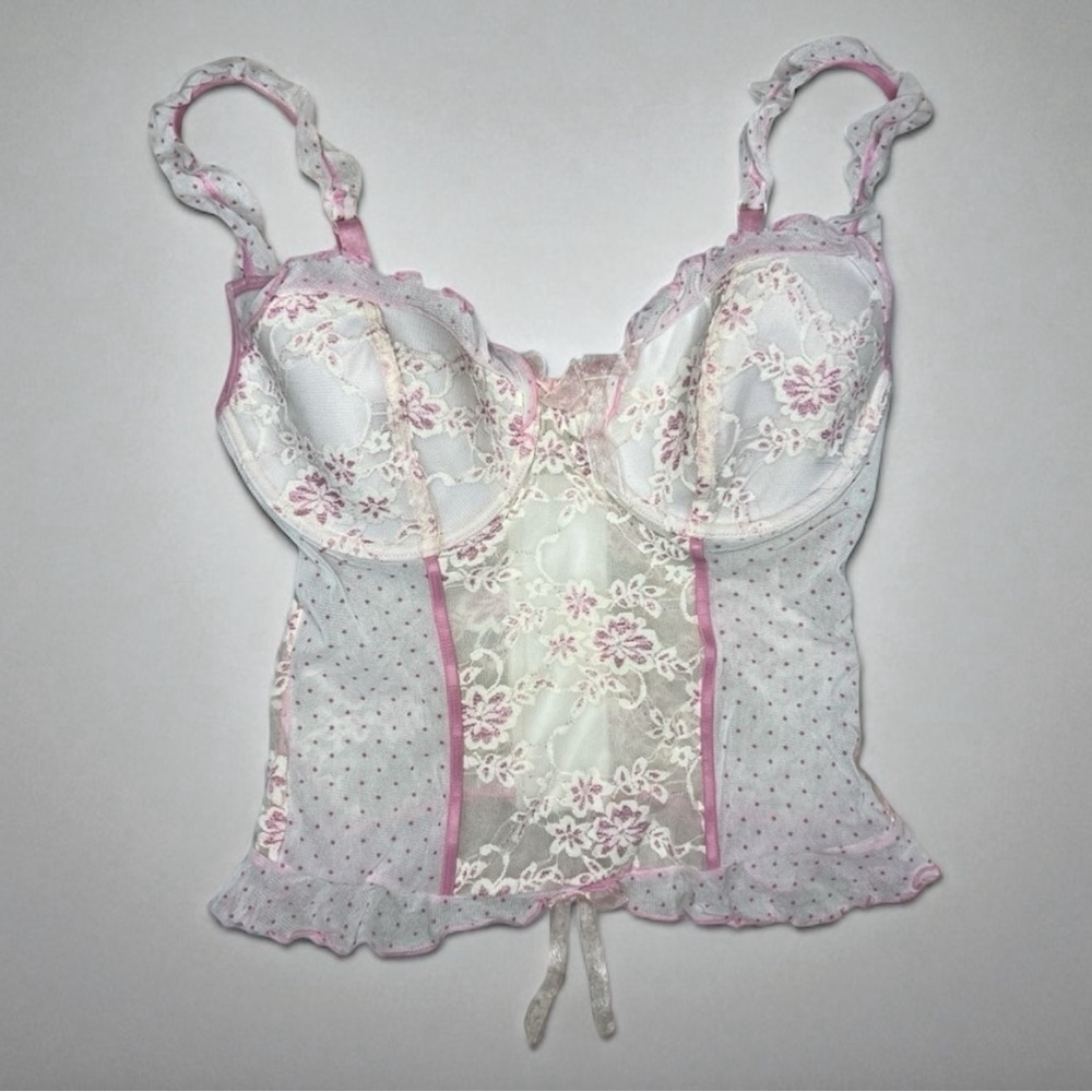 Native Intimates Lace Floral Bustier Coquette Corset Underwire Valentines Tank